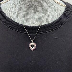 DBJ 925 Gem and rhinestones heart necklace